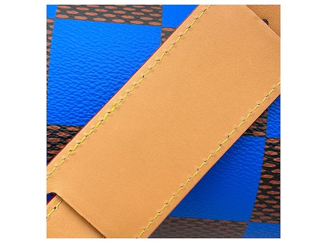 Borsa a tracolla Louis Vuitton Damier Pop Soft Polochon Blu Damier ebene - vista 14