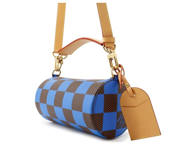 Borsa a tracolla Louis Vuitton Damier Pop Soft Polochon Blu Damier ebene - vista 2