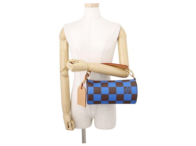 Borsa a tracolla Louis Vuitton Damier Pop Soft Polochon Blu Damier ebene - vista 4