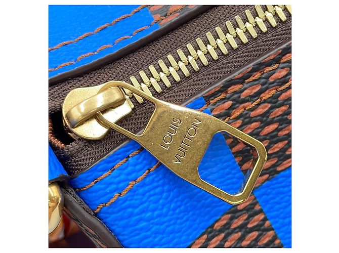 Borsa a tracolla Louis Vuitton Damier Pop Soft Polochon Blu Damier ebene - vista 8