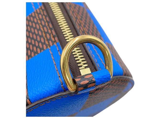 Borsa a tracolla Louis Vuitton Damier Pop Soft Polochon Blu Damier ebene - vista 9