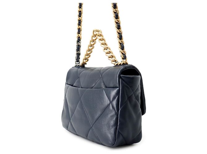 Chanel Schultertasche mit Kette CHANEL19 Marineblau - Ansicht 2