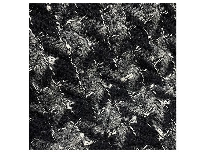 Borsa Chanel in tweed nera e grigia Marrone Nero - vista 6
