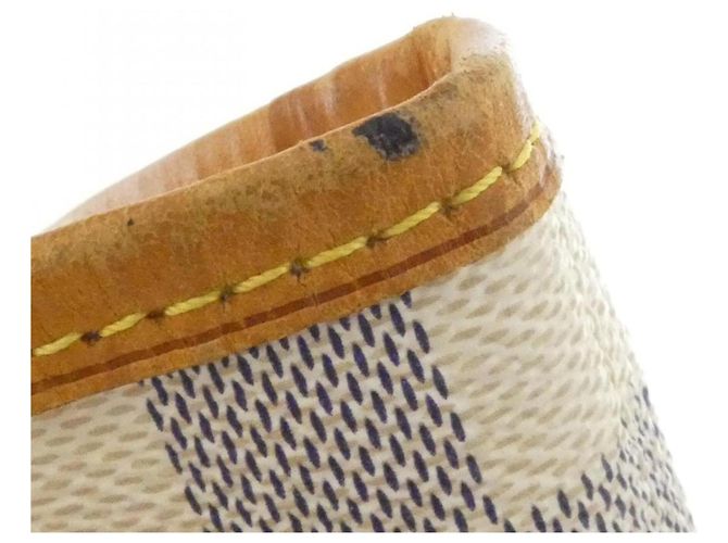 Borsa Louis Vuitton Damier Azur Neverfull MM Bianco Blu - vista 4