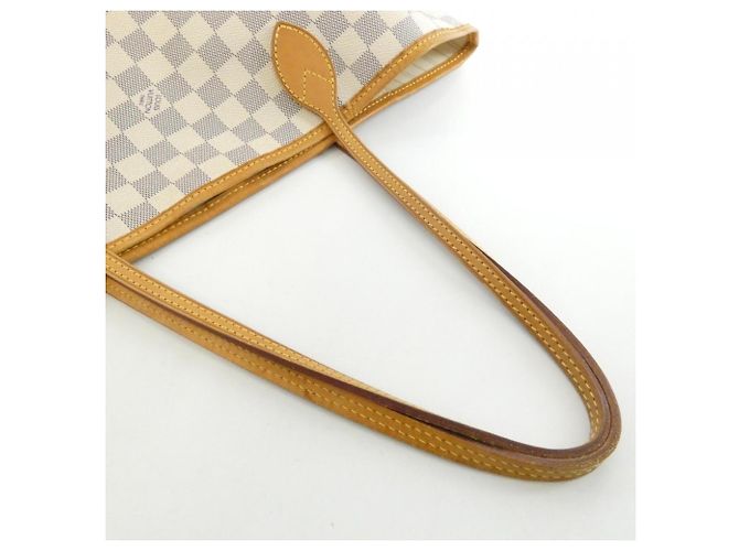 Borsa Louis Vuitton Damier Azur Neverfull MM Bianco Blu - vista 5