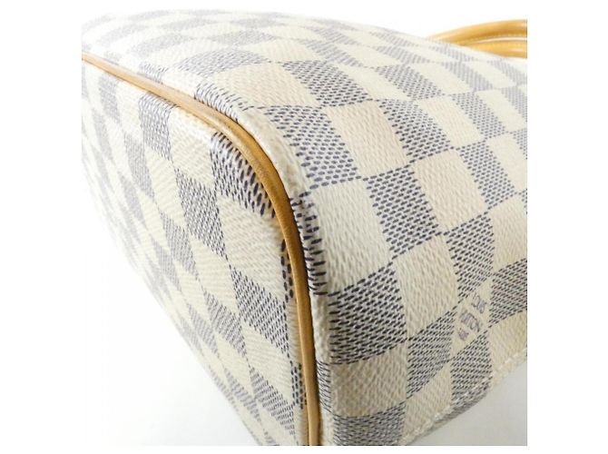 Borsa Louis Vuitton Damier Azur Saleya PM Bianco Blu - vista 2