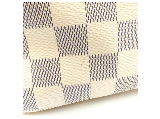 Borsa Louis Vuitton Damier Azur Saleya PM Bianco Blu - vista 3