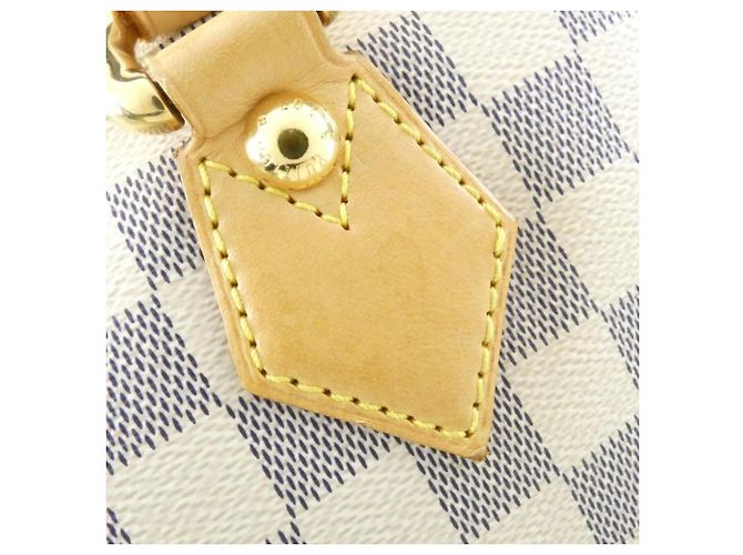 Borsa Louis Vuitton Damier Azur Saleya PM Bianco Blu - vista 4