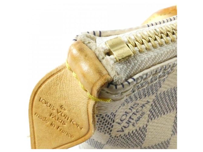 Borsa Louis Vuitton Damier Azur Saleya PM Bianco Blu - vista 5