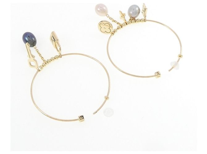 Pendientes de aro Creole Louis Vuitton Dorado - vista 3
