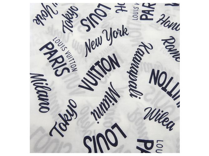 Sciarpa/Stola Louis Vuitton Etol Cities Nero Bianco - vista 4