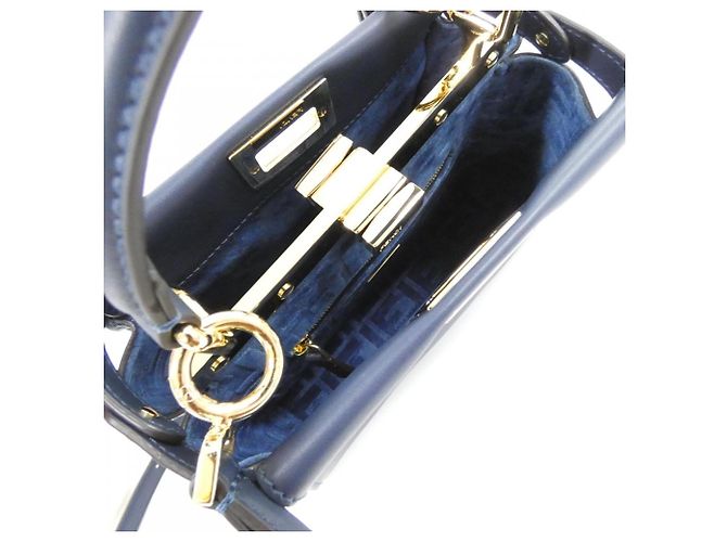Sac à main Fendi Peekaboo Mini Bleu - vue 7