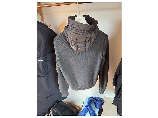 Moncler Maglione Strickcardigan mit Kapuze Grau - Ansicht 10