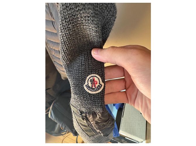 Moncler Maglione Strickcardigan mit Kapuze Grau - Ansicht 16