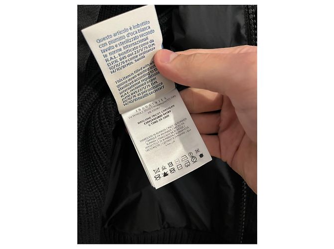 Giacca Ibrida Moncler Nera in Maglia e Nylon Nero - vista 11