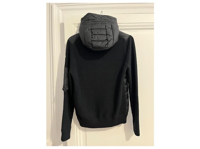 Giacca Ibrida Moncler Nera in Maglia e Nylon Nero - vista 15