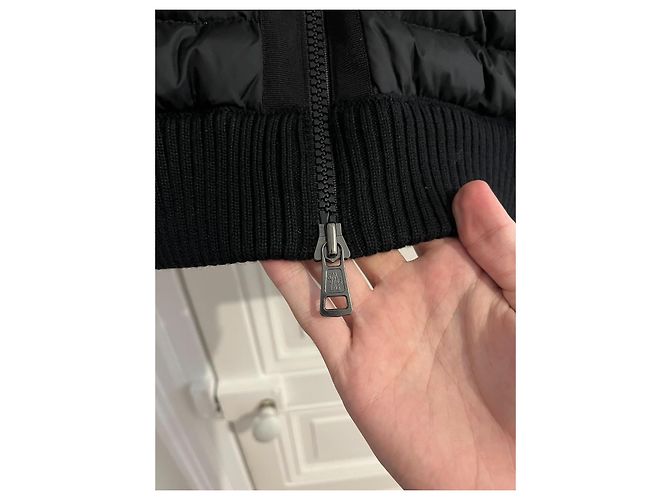 Giacca Ibrida Moncler Nera in Maglia e Nylon Nero - vista 16