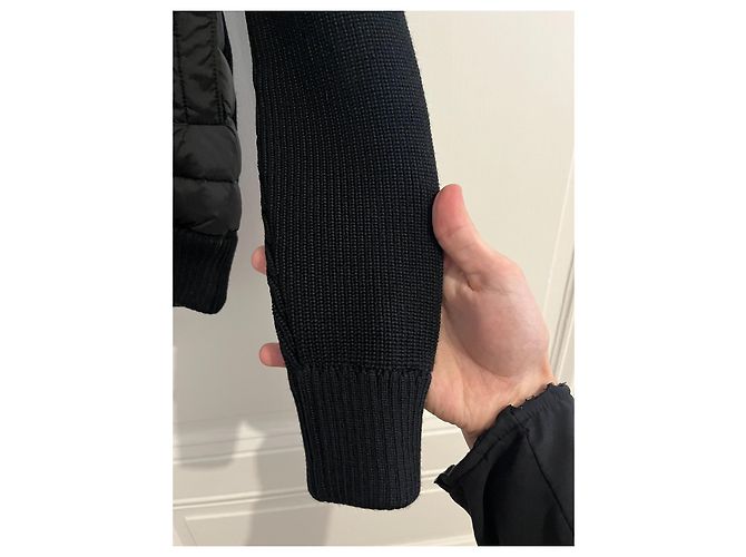 Giacca Ibrida Moncler Nera in Maglia e Nylon Nero - vista 17