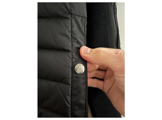 Giacca Ibrida Moncler Nera in Maglia e Nylon Nero - vista 18