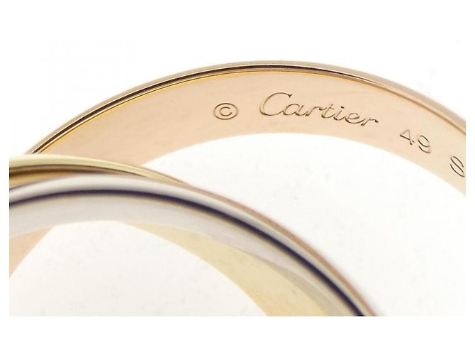 Anello Cartier Trinity in oro rosa bianco e giallo 18K - vista 4