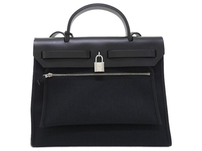 Hermès Hermes Herbag Zip PM Handtasche Schwarz - Ansicht 2