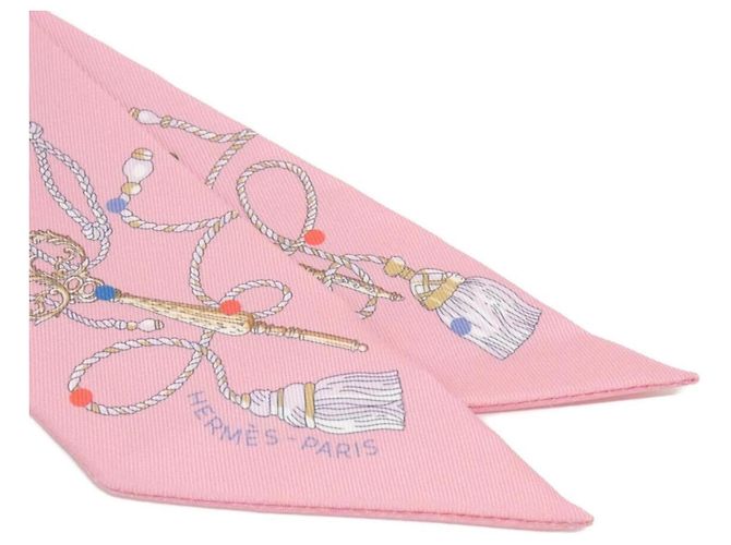 Hermès Twilly Hermes LES CLES A POIS Rosa Multicolore Beige - vista 2