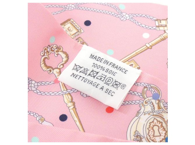 Hermès Twilly Hermes LES CLES A POIS Rosa Multicolore Beige - vista 3