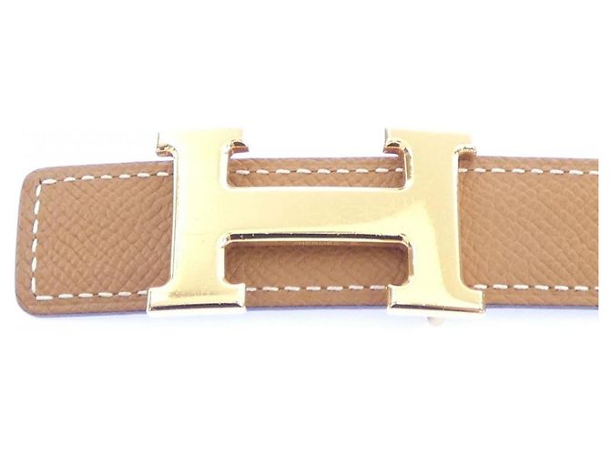 Hermès Cintura reversibile Hermes Mini H 24mm Marrone Nero - vista 2