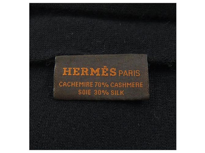 Hermès Stola Hermes in seta e cashmere Nero - vista 3