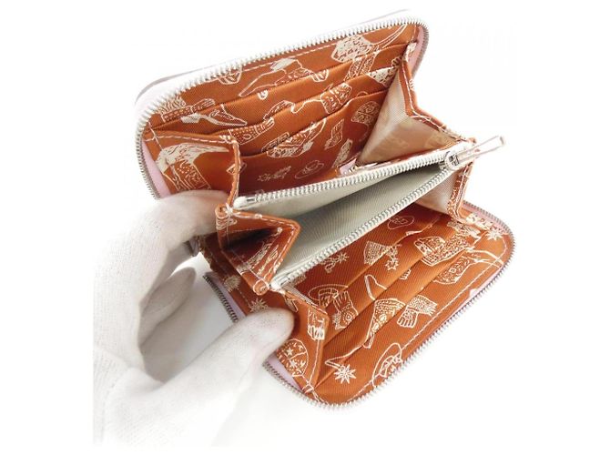 Hermès Cartera compacta de seda Hermes AUNAGE RODEO DES COWGIRLS Rosa - vista 6