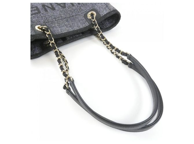 Borsa Chanel Deauville Line - Modello 66939 Nero Grigio antracite - vista 6