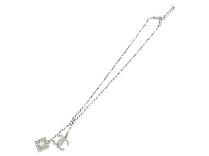 Collar Chanel Clear and Silver Plata Blanco - vista 2