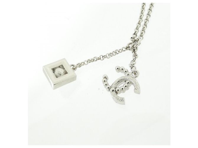 Collar Chanel Clear and Silver Plata Blanco - vista 3