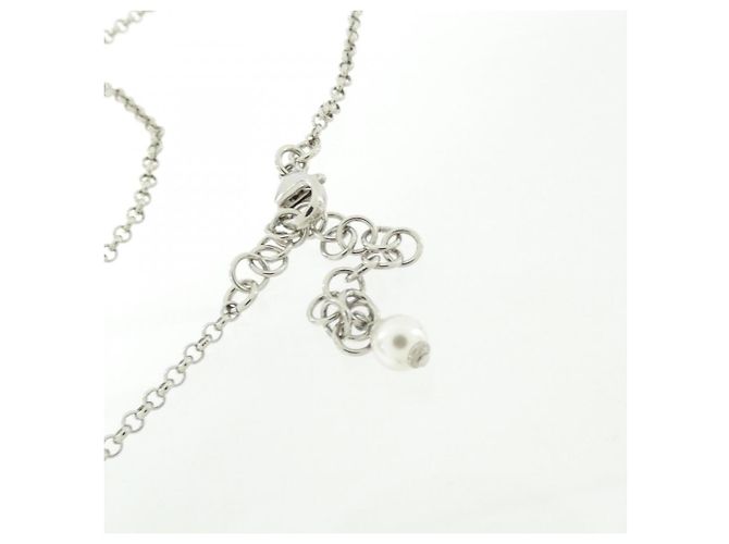 Collar Chanel Clear and Silver Plata Blanco - vista 4