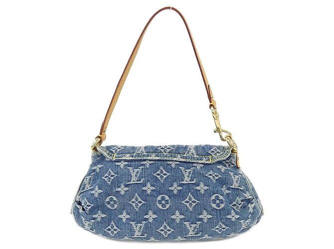 Borsa a spalla Mini Pleaty in denim Monogram Louis Vuitton Blu - vista 2