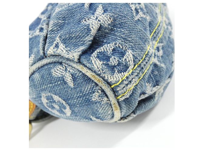 Borsa a spalla Mini Pleaty in denim Monogram Louis Vuitton Blu - vista 3