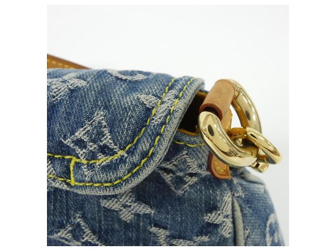 Borsa a spalla Mini Pleaty in denim Monogram Louis Vuitton Blu - vista 4