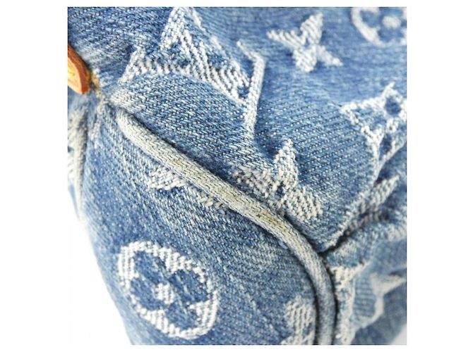 Borsa a spalla Mini Pleaty in denim Monogram Louis Vuitton Blu - vista 5