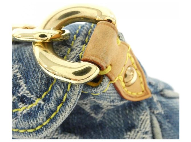 Borsa a spalla Mini Pleaty in denim Monogram Louis Vuitton Blu - vista 6