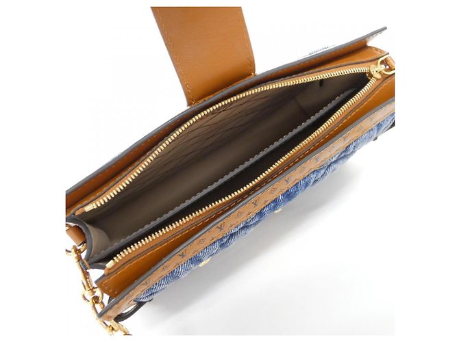 Louis Vuitton Monogram Trunk Clutch M55047 Borsa a Tracolla Blu - vista 7