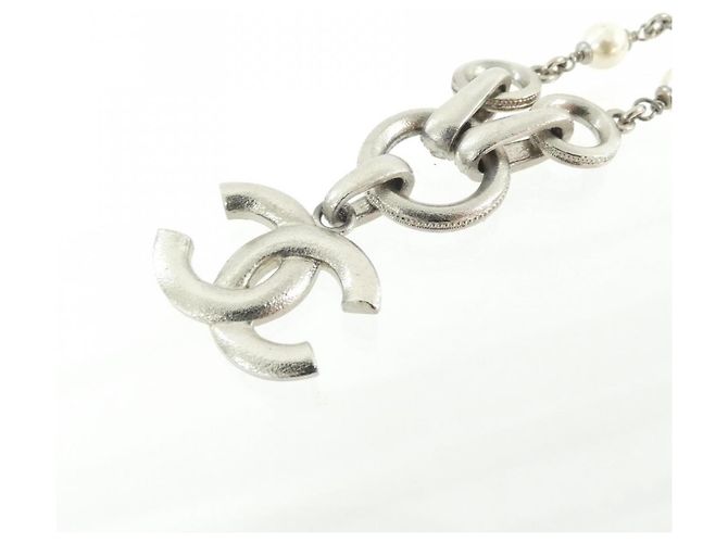 Chanel Halskette Silber und Weiß - Ansicht 3