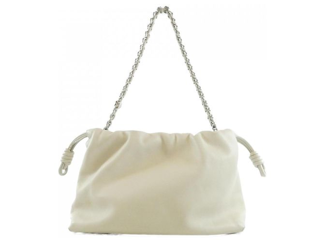 Borsa Loewe Flamenco Medium Bianco - vista 2