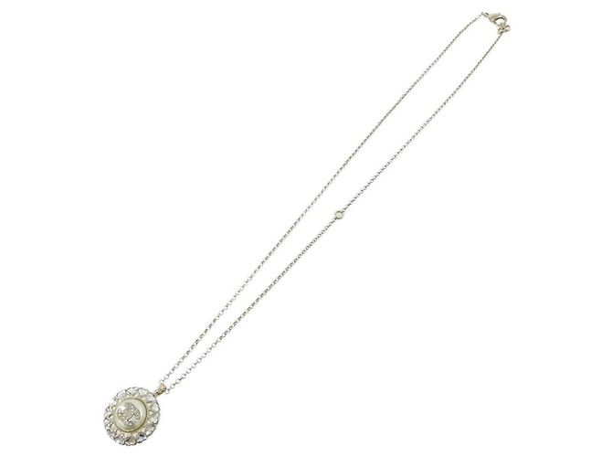 Chanel Gold and White Necklace Golden - view 2