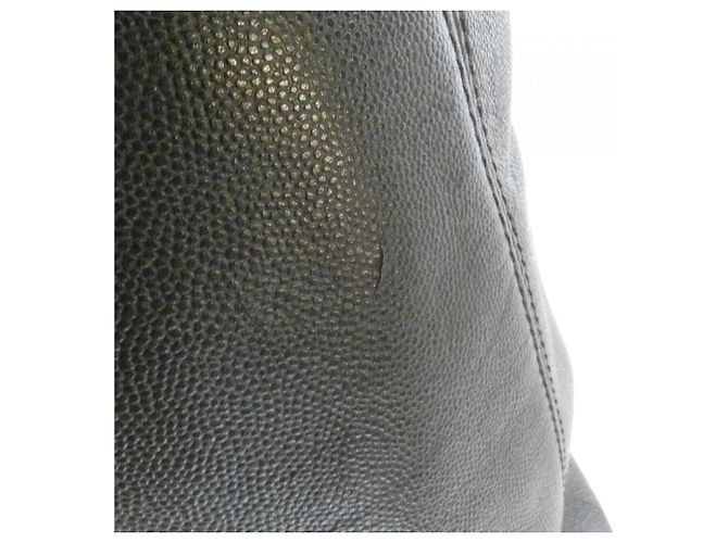 Borsa a mano Chanel in vitello grana nero - vista 5