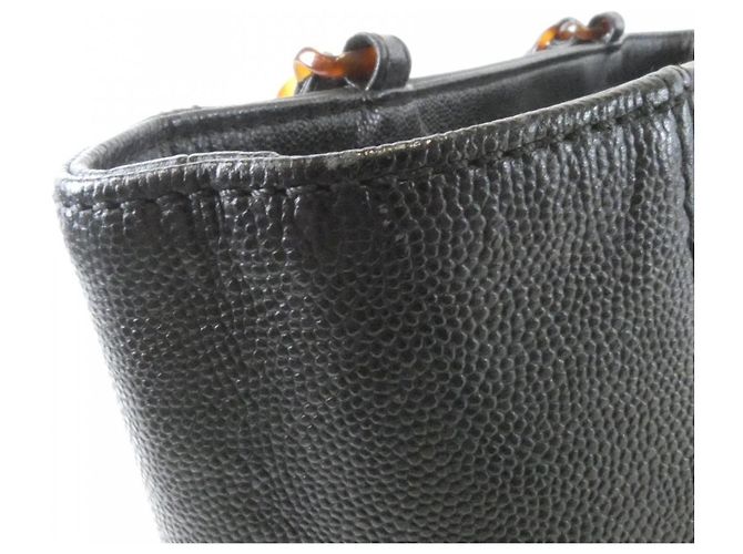 Borsa a mano Chanel in vitello grana nero - vista 6