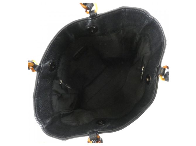 Borsa a mano Chanel in vitello grana nero - vista 8