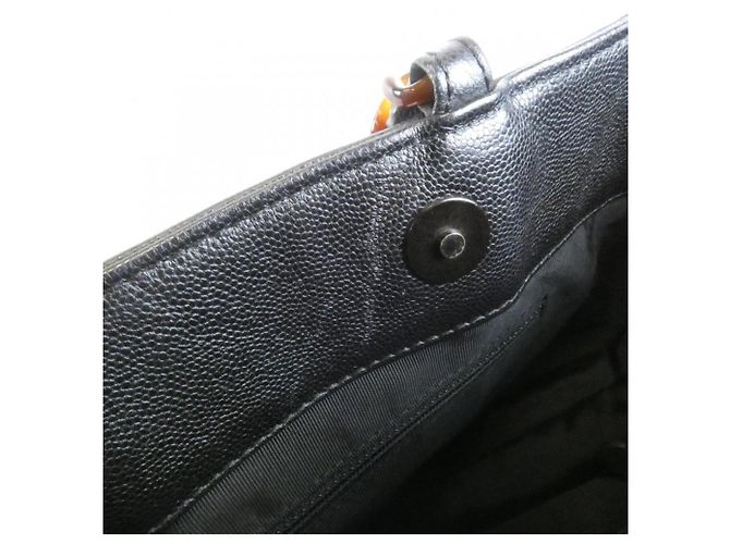 Borsa a mano Chanel in vitello grana nero - vista 9