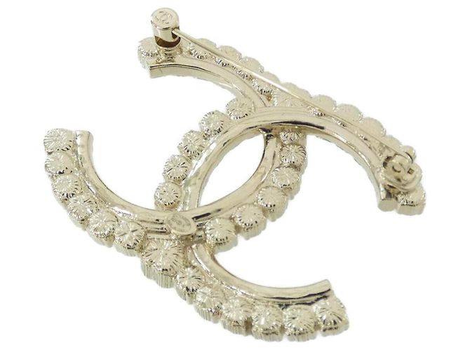 Chanel Clear and Gold Brosche Weiß Golden - Ansicht 2