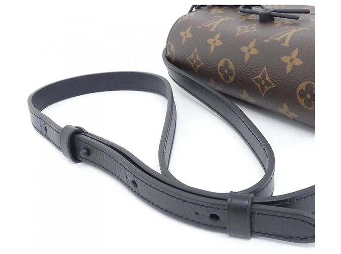 Borsa a tracolla Louis Vuitton Monogram Macassar Steamer Marrone Nero - vista 5