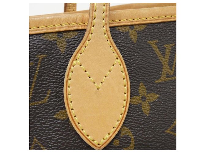 Borsa Louis Vuitton Monogram Neverfull MM Marrone - vista 3